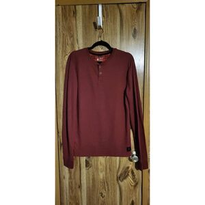 Spyder burgundy long-sleeved lightweight mens sweater